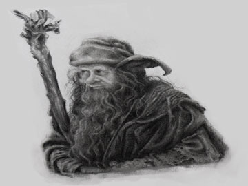 Portrait Drawing Study of the Wizard Radagast