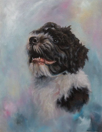 Duncan Hurd Puppy Cappy Portrait in oils, by Artist Donald Voelker